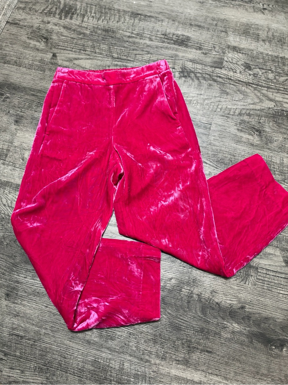 J. Crew Womens’ Hot Pink Velvet Cropped Pants